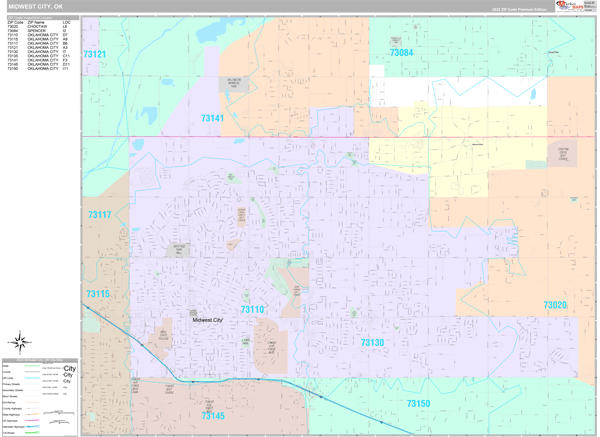 Midwest City City Digital Map Premium Style